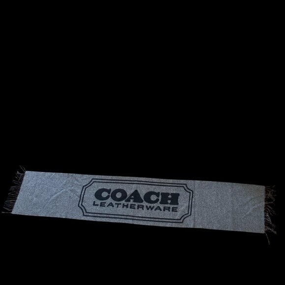 Coach muffler ec-21684 Gray Black Cleaned Good Condition Cashmere 100% Used - Picture 1 of 5